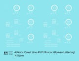 Atlantic Coast Line 40 Ft Boxcar White ACL Roman Font
