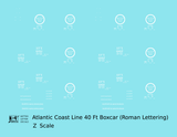 Atlantic Coast Line 40 Ft Boxcar White ACL Roman Font