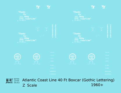 Atlantic Coast Line 40 Ft Boxcar White ACL Thanks For Using...