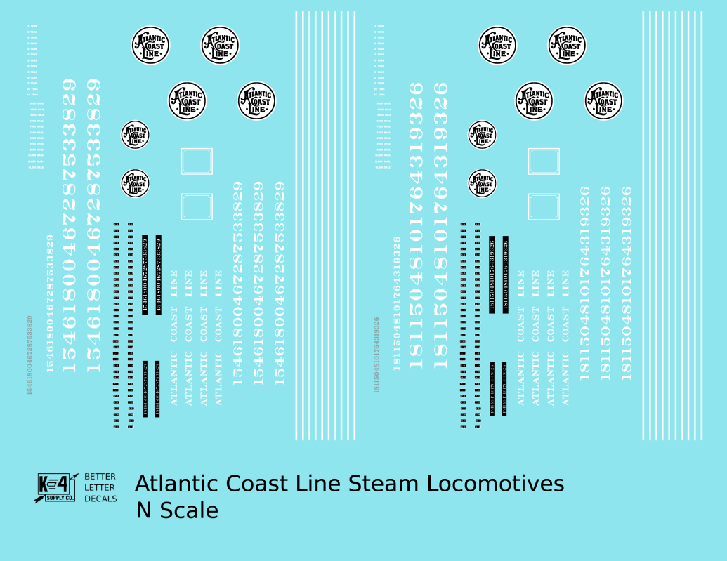 Atlantic Coast Line Steam Locomotive White
