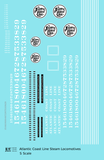 Atlantic Coast Line Steam Locomotive White  - Decal - Choose Scale