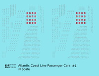 Atlantic Coast Line Streamlined Passenger Car Silver Sleepers Diners #1 - Decal - Choose Scale