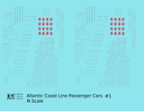 Atlantic Coast Line Streamlined Passenger Car Silver Sleepers Diners #1 - Decal - Choose Scale