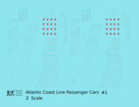 Atlantic Coast Line Streamlined Passenger Car Silver Sleepers Diners #1 - Decal - Choose Scale