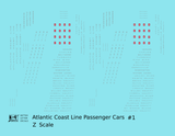 Atlantic Coast Line Streamlined Passenger Car Silver Sleepers Diners #1 - Decal - Choose Scale