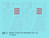 Atlantic Coast Line Streamlined Passenger Car Silver Sleepers Diners #2 - Decal - Choose Scale