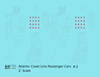 Atlantic Coast Line Streamlined Passenger Car Silver Sleepers Diners #2 - Decal - Choose Scale