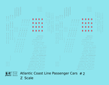 Atlantic Coast Line Streamlined Passenger Car Silver Sleepers Diners #2 - Decal - Choose Scale