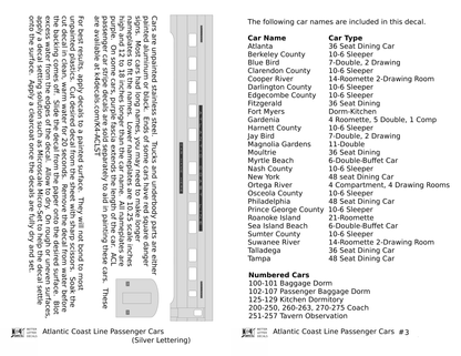 Atlantic Coast Line Streamlined Passenger Car Silver Sleepers Diners #3