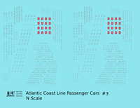 Atlantic Coast Line Streamlined Passenger Car Silver Sleepers Diners #3 - Decal - Choose Scale