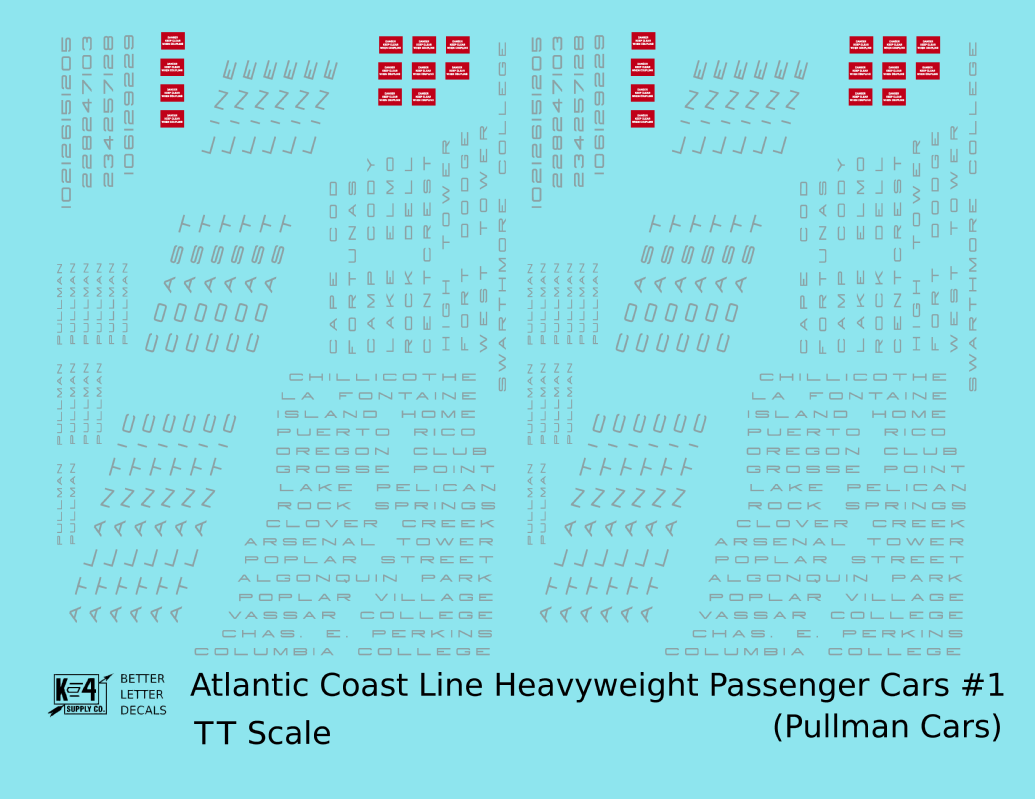 Atlantic Coast Line Heavyweight Passenger Car Silver Pullman Cars