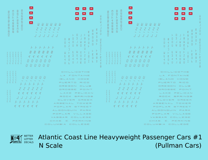 Atlantic Coast Line Heavyweight Passenger Car Silver Pullman Cars