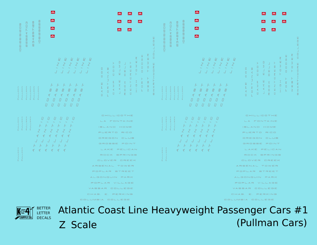 Atlantic Coast Line Heavyweight Passenger Car Silver Pullman Cars
