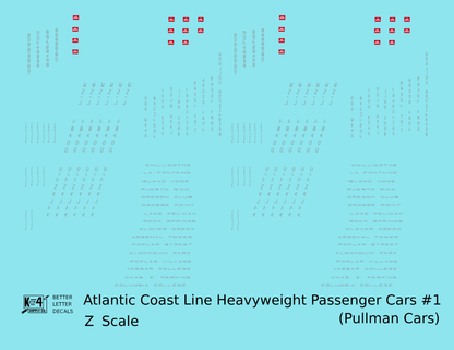 Atlantic Coast Line Heavyweight Passenger Car Silver Pullman Cars