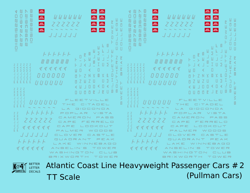 Atlantic Coast Line Heavyweight Passenger Car Silver Pullman Cars