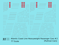 Atlantic Coast Line Heavyweight Passenger Car Silver Pullman Cars - Decal - Choose Scale