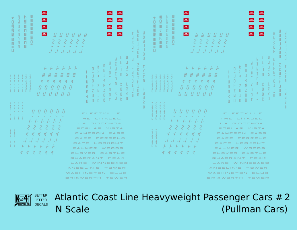 Atlantic Coast Line Heavyweight Passenger Car Silver Pullman Cars