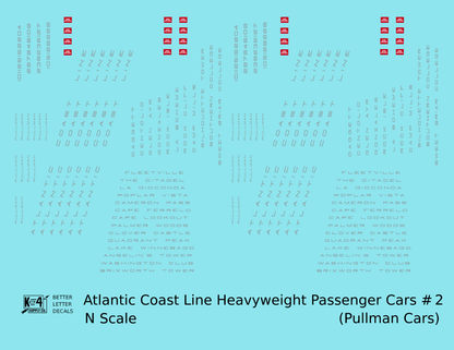 Atlantic Coast Line Heavyweight Passenger Car Silver Pullman Cars
