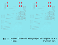 Atlantic Coast Line Heavyweight Passenger Car Silver Pullman Cars - Decal - Choose Scale