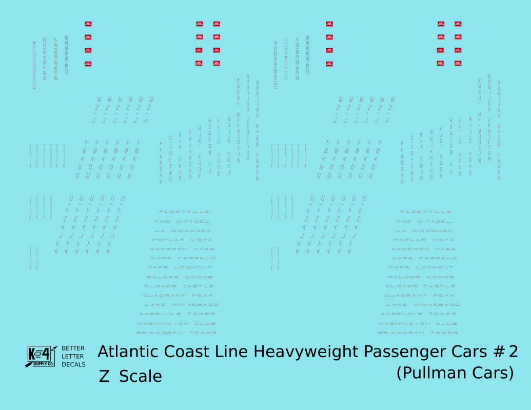 Atlantic Coast Line Heavyweight Passenger Car Silver Pullman Cars