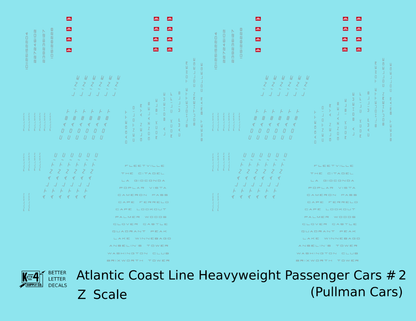 Atlantic Coast Line Heavyweight Passenger Car Silver Pullman Cars