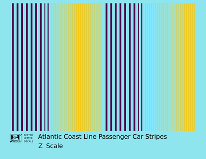 Atlantic Coast Line Passenger Car Stripes  Purple and Yellow