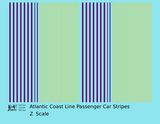 Atlantic Coast Line Passenger Car Stripes  Purple and Yellow  - Decal - Choose Scale