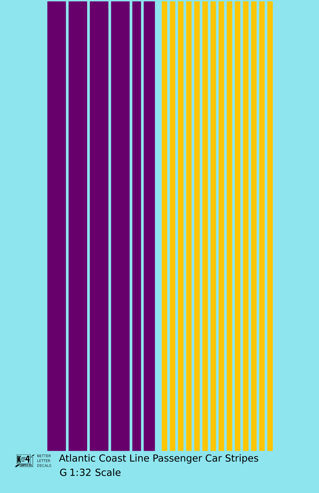 Atlantic Coast Line Passenger Car Stripes  Purple and Yellow