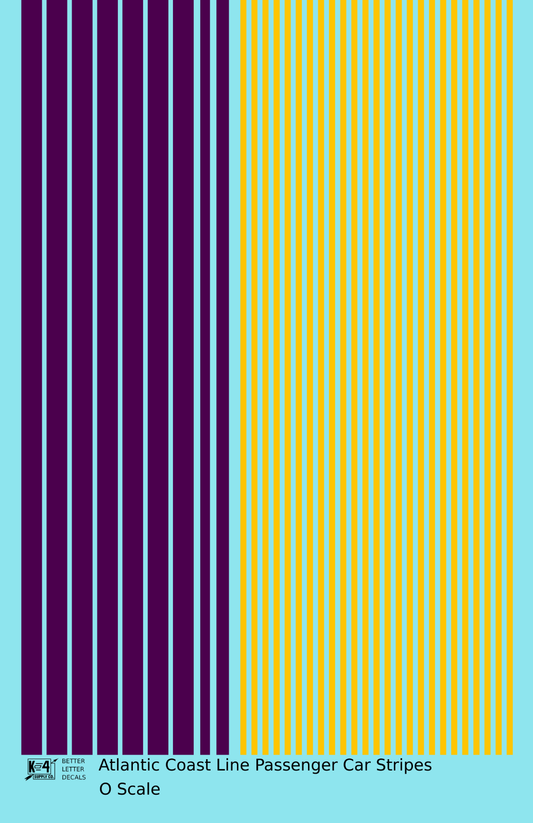 Atlantic Coast Line Passenger Car Stripes  Purple and Yellow