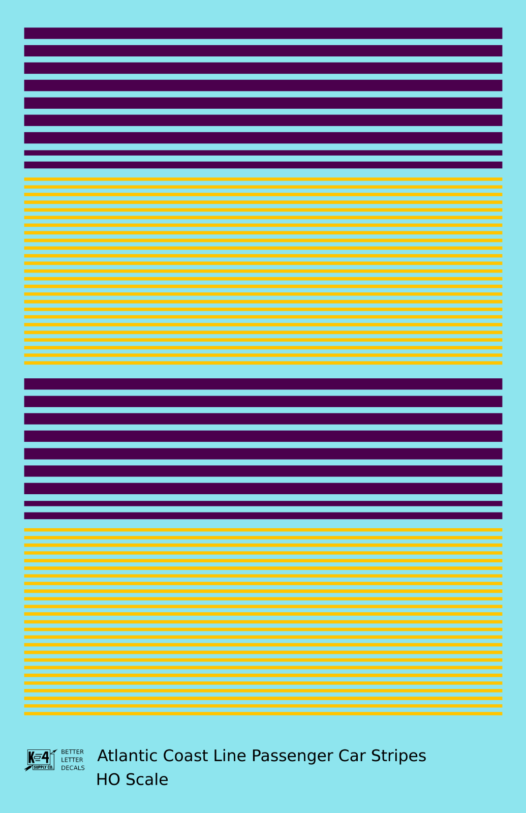 Atlantic Coast Line Passenger Car Stripes  Purple and Yellow