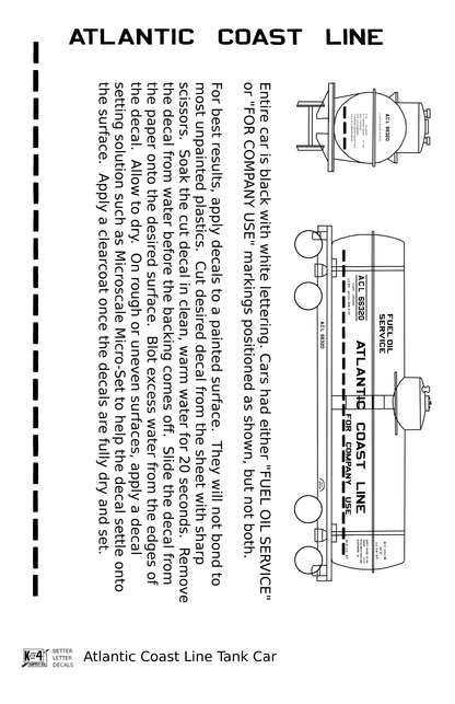 Atlantic Coast Line Tank Car White