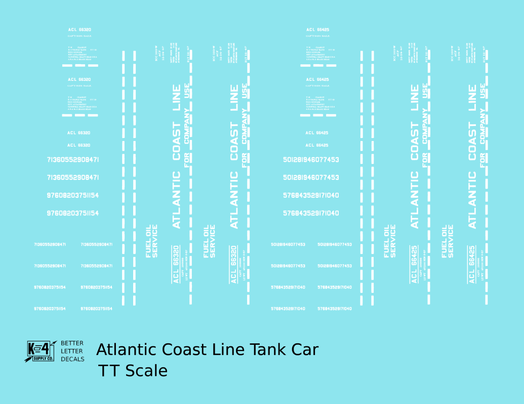 Atlantic Coast Line Tank Car White