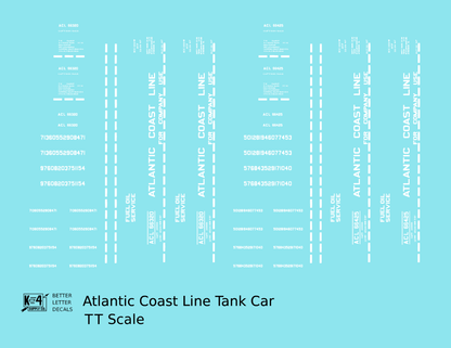 Atlantic Coast Line Tank Car White