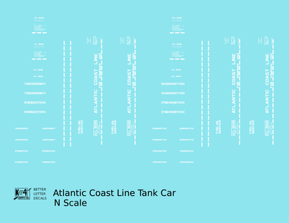 Atlantic Coast Line Tank Car White