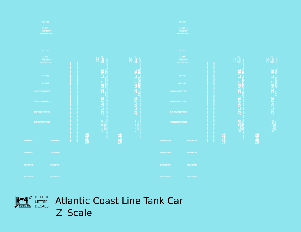 Atlantic Coast Line Tank Car White