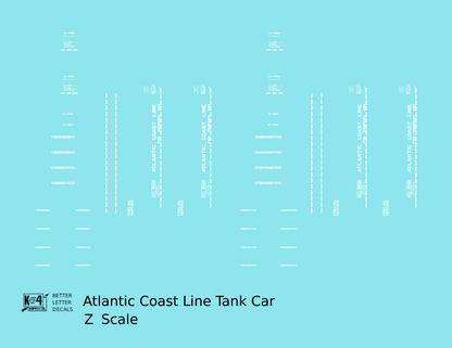 Atlantic Coast Line Tank Car White