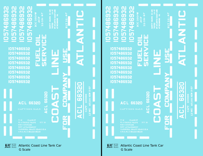 Atlantic Coast Line Tank Car White