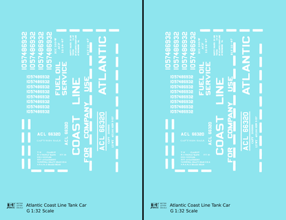Atlantic Coast Line Tank Car White