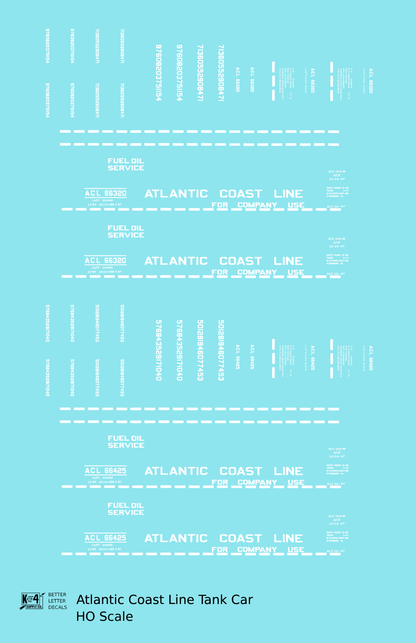 Atlantic Coast Line Tank Car White