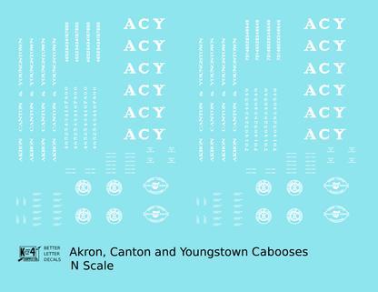 Akron Canton & Youngstown Caboose Passenger MOW Car White ACY