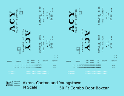 Akron Canton and Youngstown 50 Ft Boxcar Black ACY