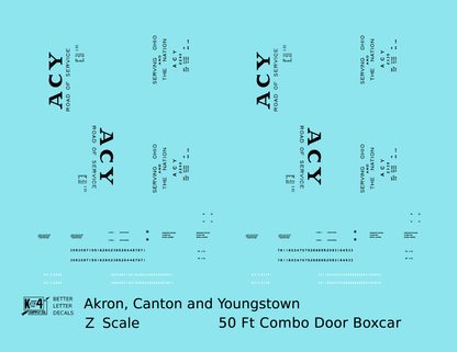 Akron Canton and Youngstown 50 Ft Boxcar Black ACY