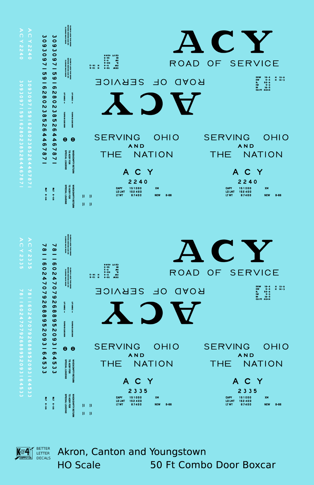 Akron Canton and Youngstown 50 Ft Boxcar Black ACY