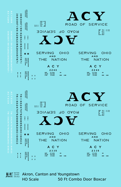 Akron Canton and Youngstown 50 Ft Boxcar Black ACY