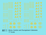 Akron Canton and Youngstown Caboose Passenger Or MOW Car Yellow ACY