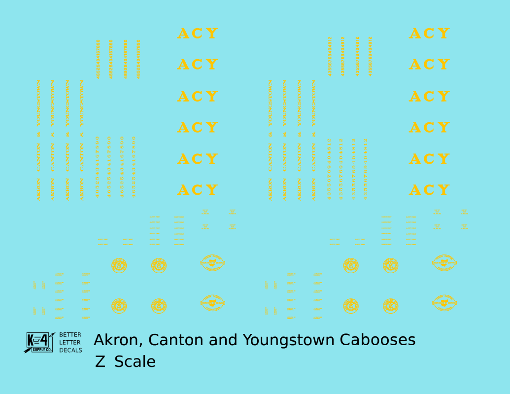 Akron Canton and Youngstown Caboose Passenger Or MOW Car Yellow ACY