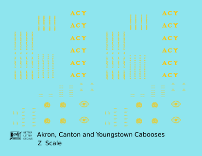 Akron Canton and Youngstown Caboose Passenger Or MOW Car Yellow ACY