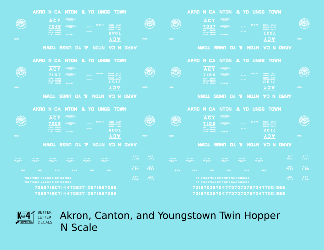 Akron Canton and Youngstown USRA Twin Hopper White ACY