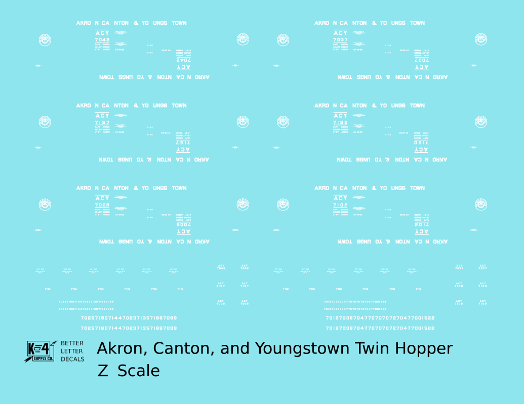 Akron Canton and Youngstown USRA Twin Hopper White ACY
