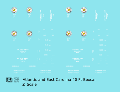 Atlantic & East Carolina 40 Ft Boxcar White Tobacco Belt Route